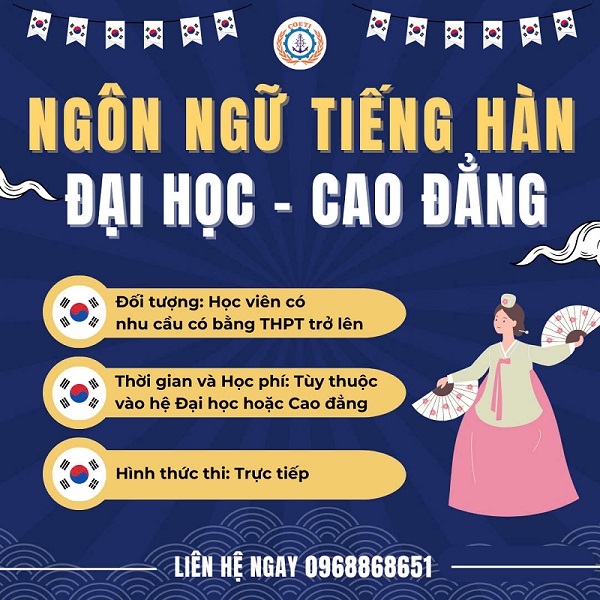 ĐĂNG KÝ HỌC CAO ĐẲNG NGÀNH NGÔN NGỮ HÀN